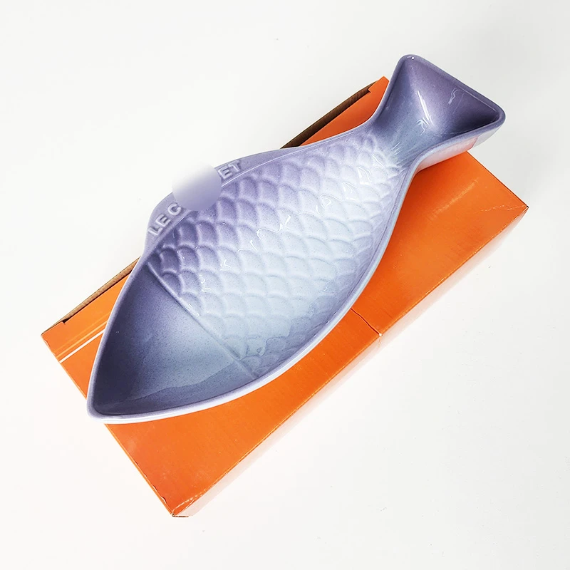 【长27cm】摩瑟DP【KC中号27cm鱼盘-紫色】HAZC花瓶摆件玻璃陶瓷花