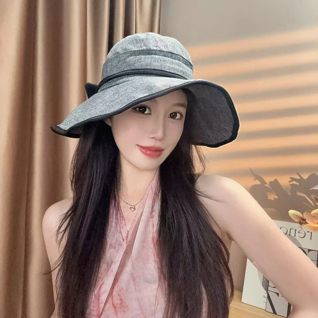 韩版简约折叠网红大帽檐夏时尚显脸小出游防晒遮阳帽子女士
