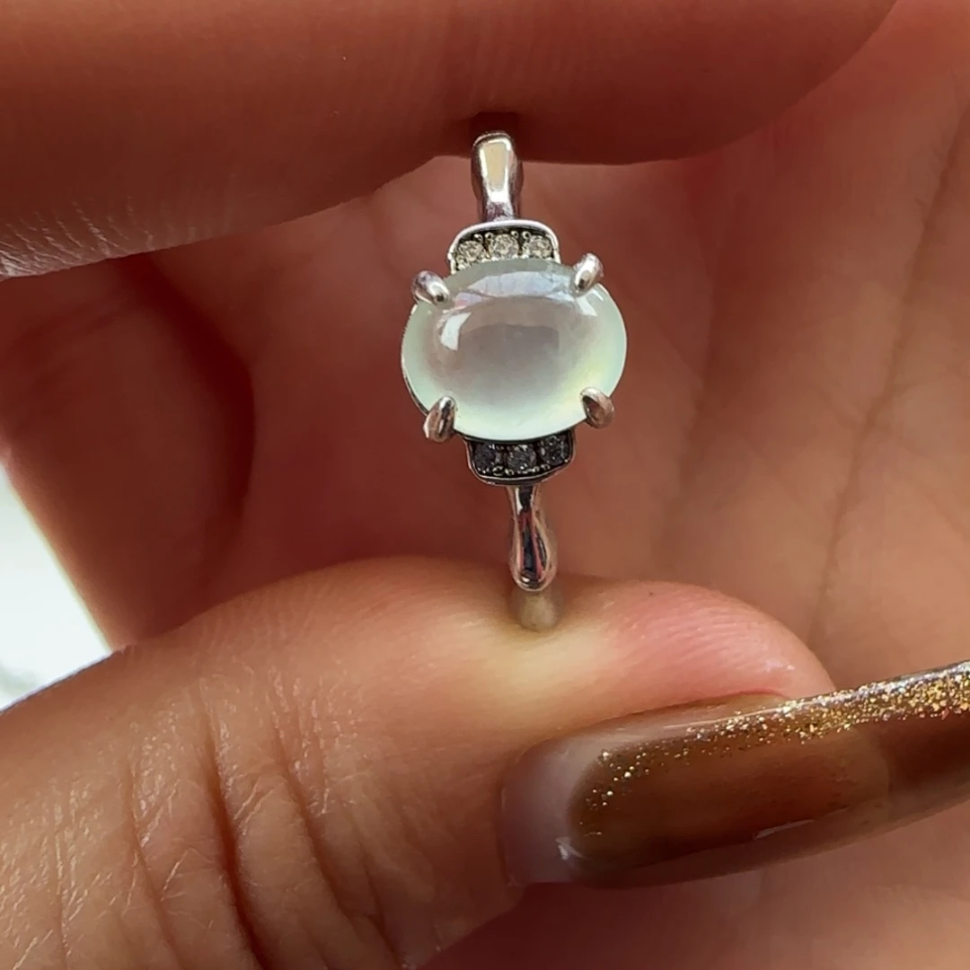 翡翠银S925镶嵌戒指