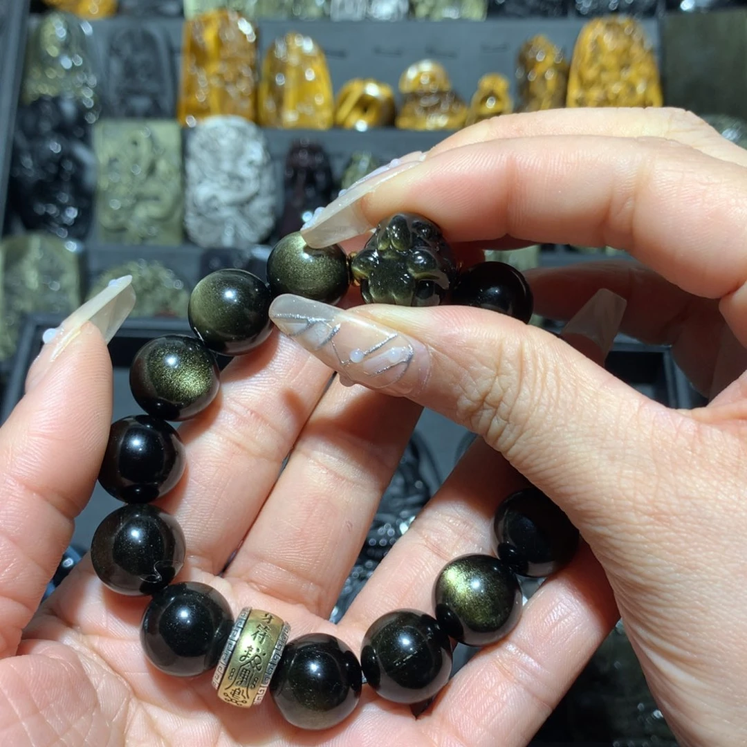 黑曜岩手链未镶嵌老**‘