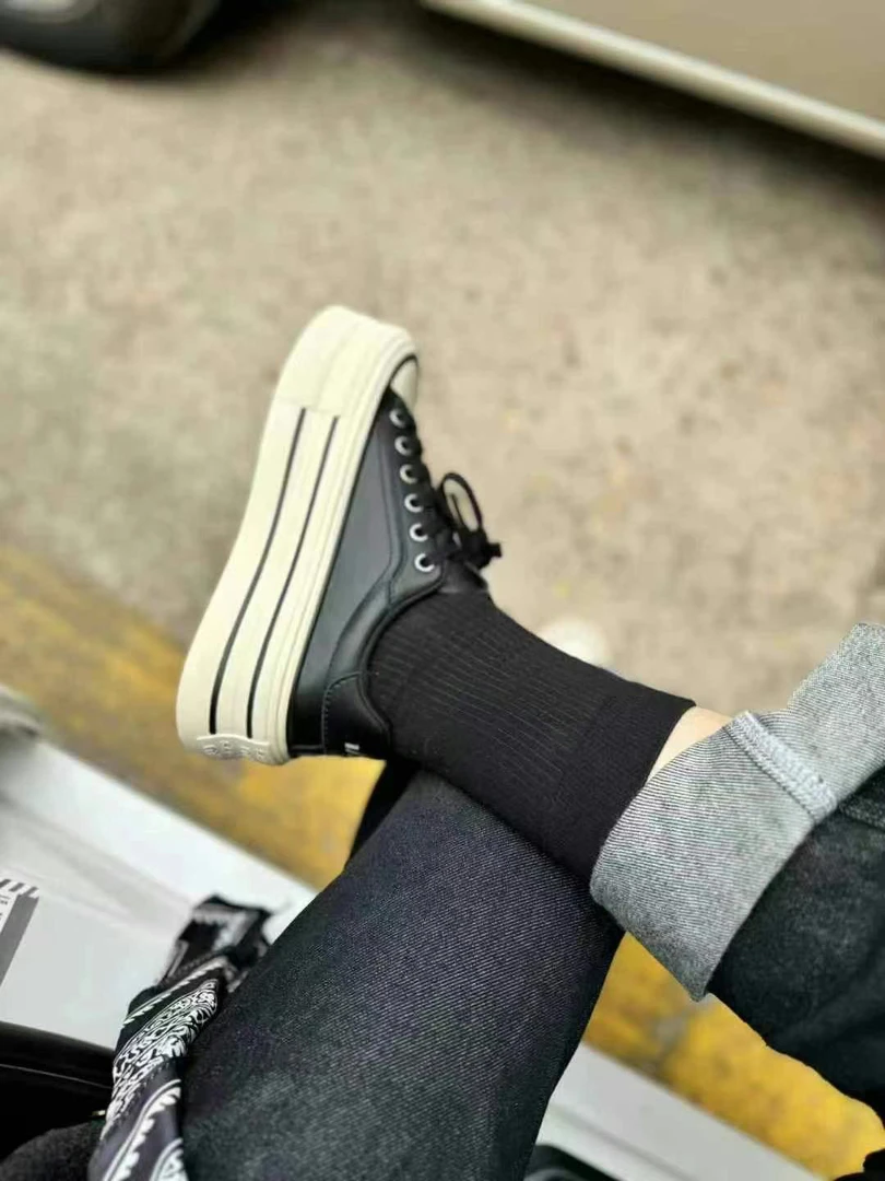 麦露迪松糕鞋女厚底系带休闲板鞋