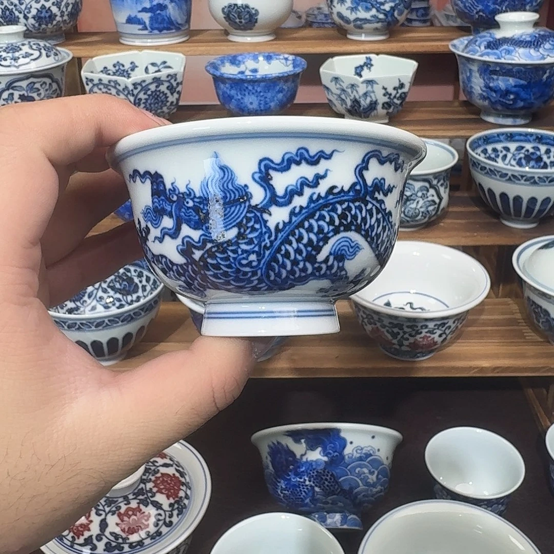 陶瓷瓷片纯手工手绘柴窑100Cc