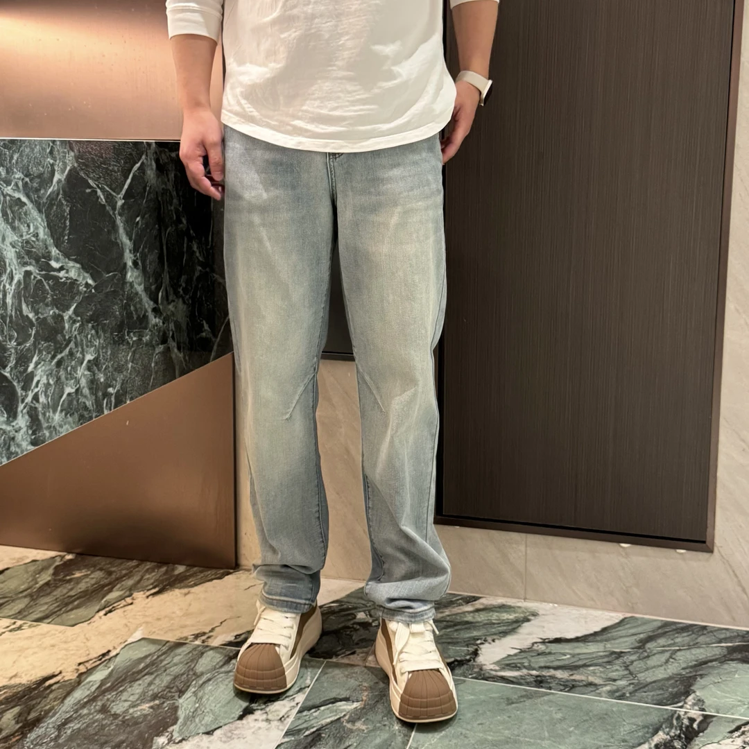 FNS-2025男士夏季蓝色休闲时尚百搭潮流直筒水洗牛仔裤706