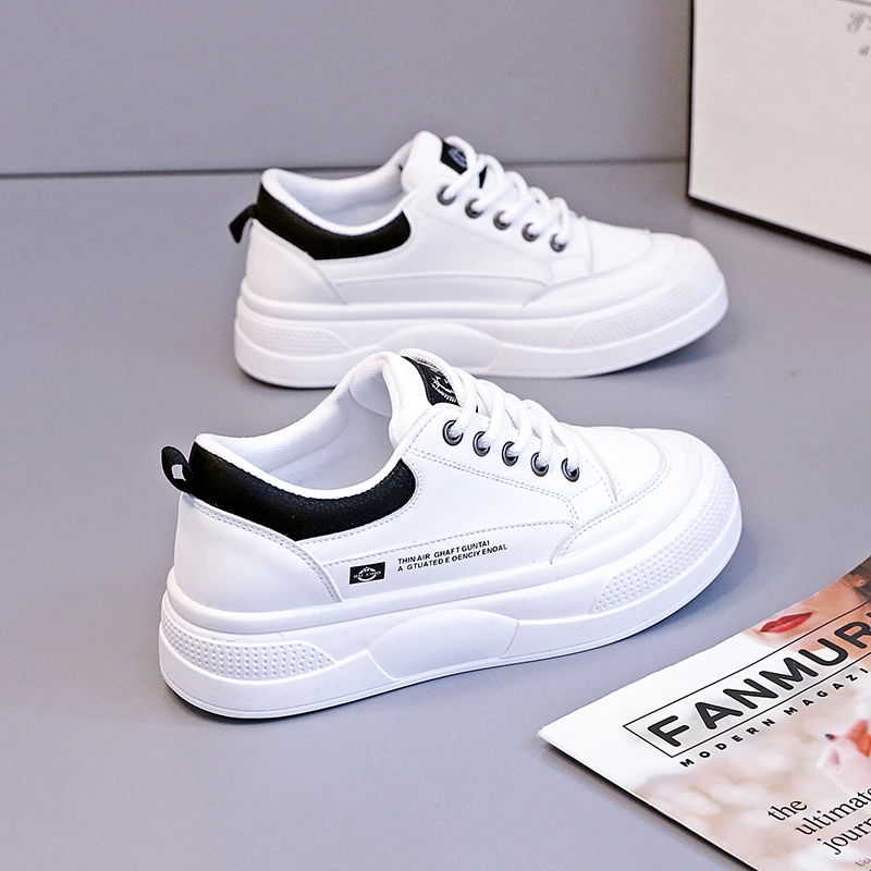 2025春季新款时尚小白鞋百搭平底女鞋ins潮板鞋韩版运动休闲鞋子