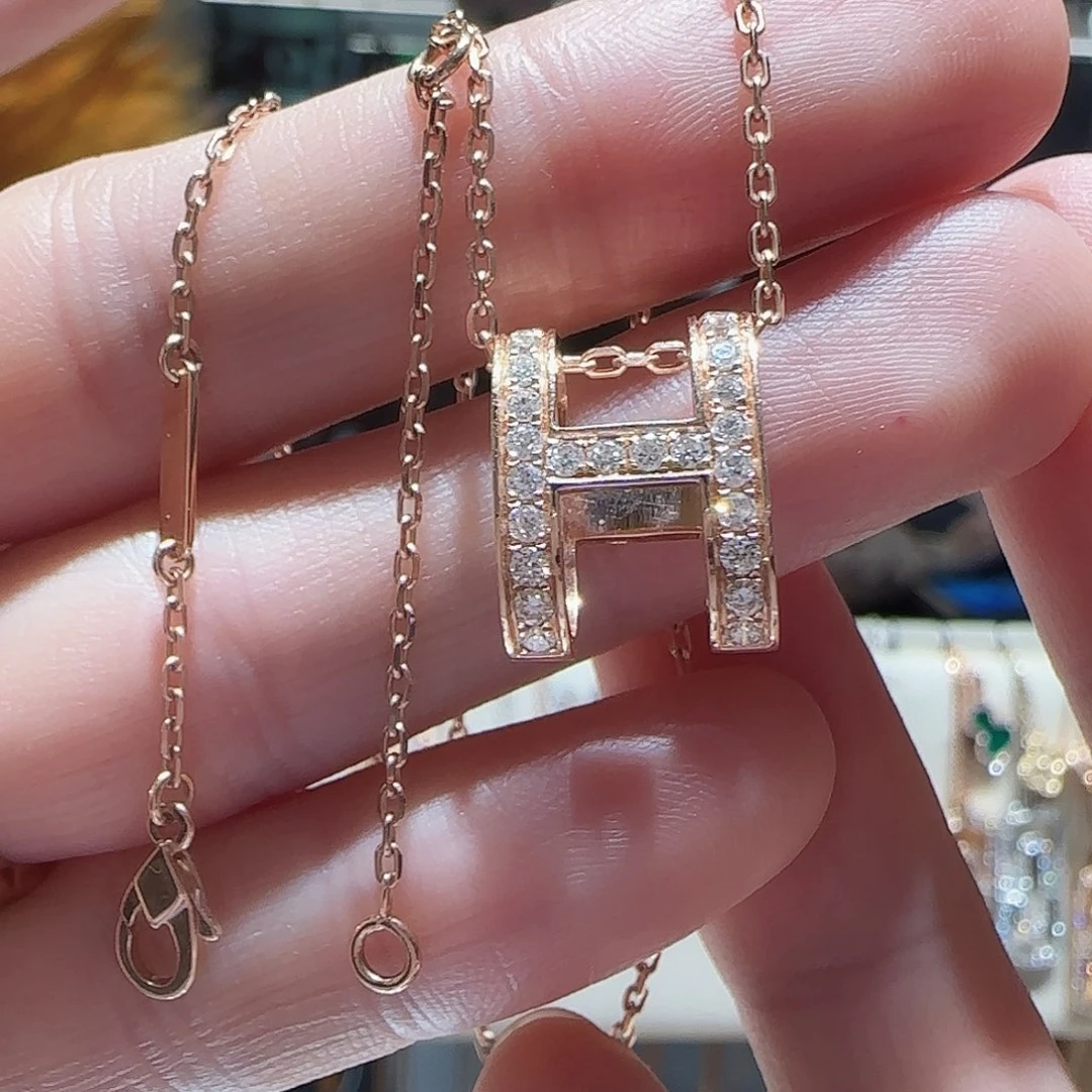 钻石项链18K金镶嵌项链