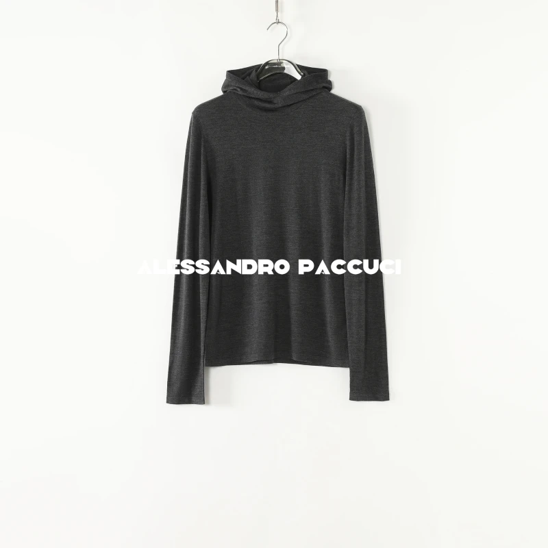 AP洛哥53093ST【诗话】连帽100羊毛多色简约风时尚百搭长袖套头衫