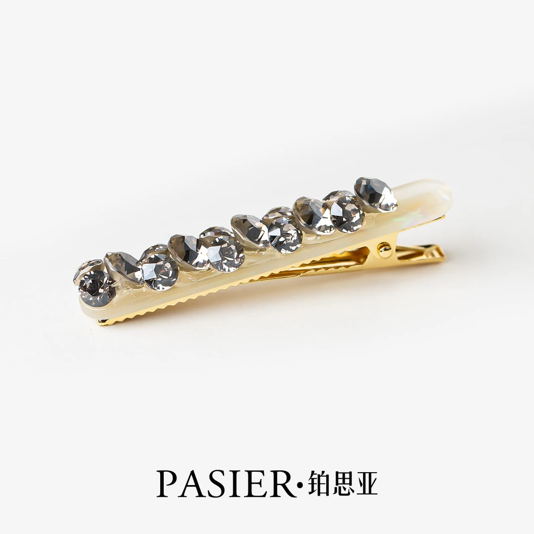 铂思亚   6公分优雅时尚甜美边夹一字夹BDFS9400灰