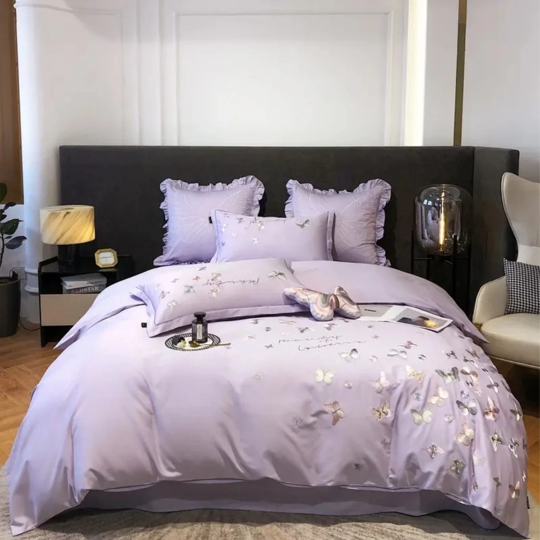 全棉纯棉夏被四件套床上用品  蝴蝶/花花