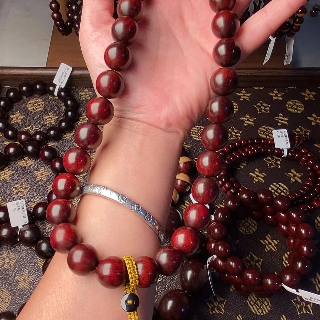 小叶紫檀手串/手链原汁原味小叶紫檀1.5泥料手持