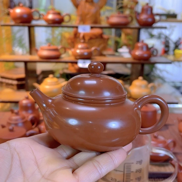 紫砂茶壶泓*潮州手工手拉容天壶