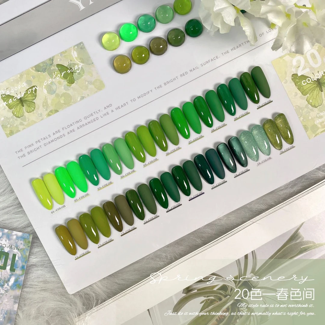 希妹20色-春色间甲油胶（涂好的色板）