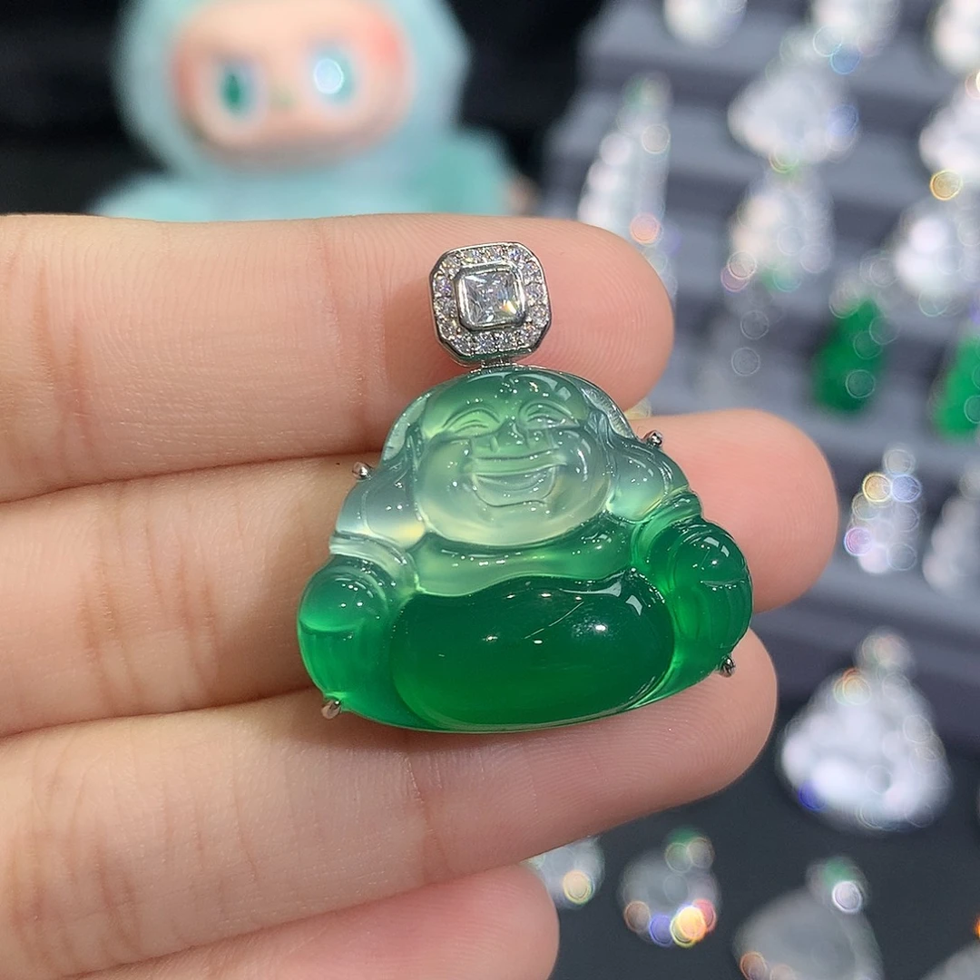 玛瑙/玉髓吊坠(不含链)银S925镶嵌