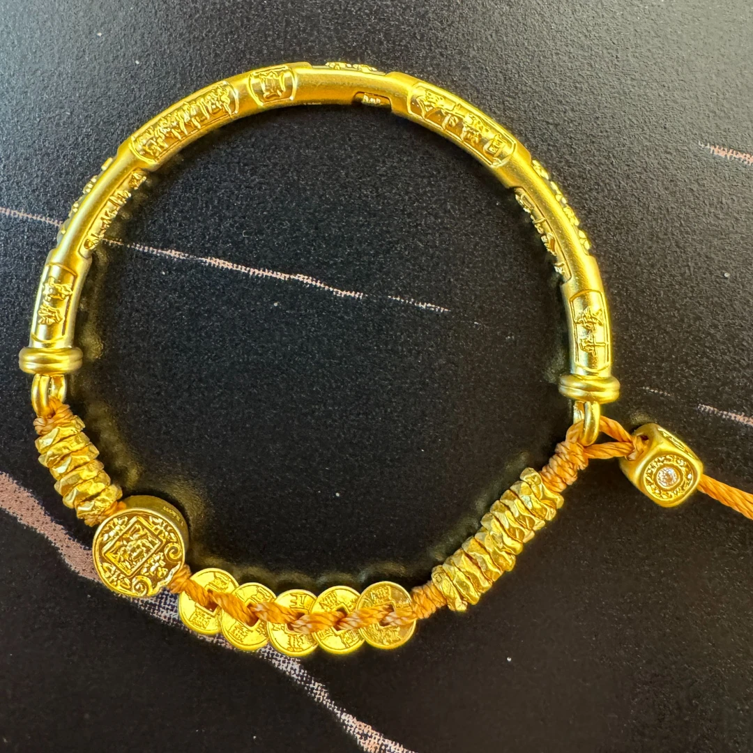 足金半镯小五帝精美爆款ZB30060