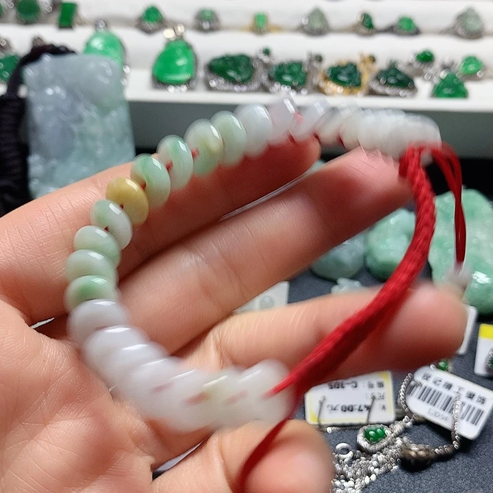 翡翠银S925镶嵌戒指手链