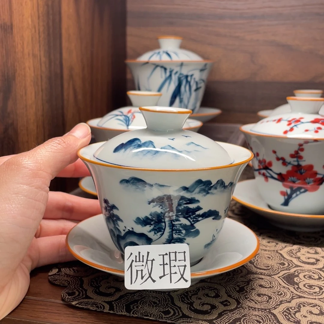 微瑕釉下彩纯手绘