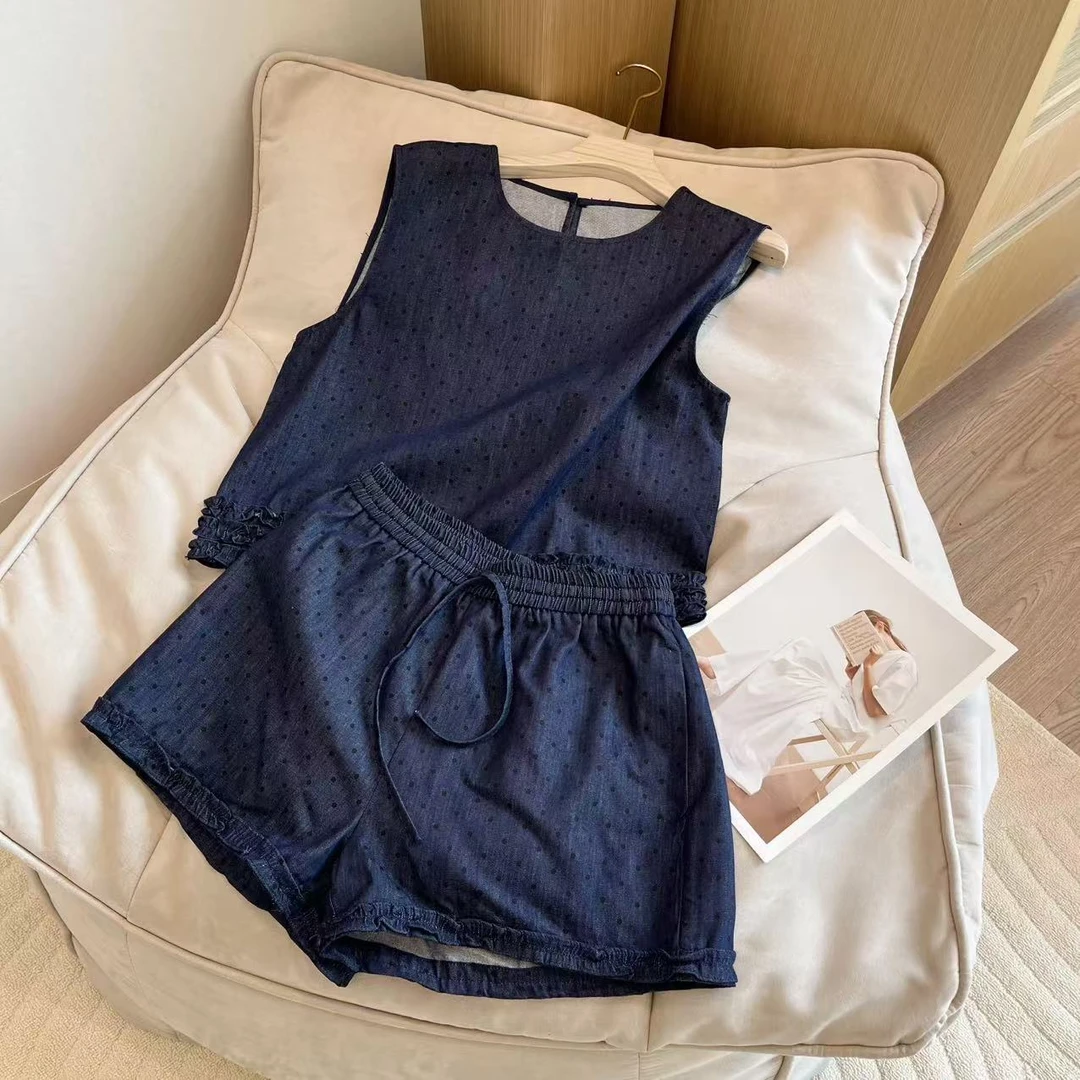 【豆子推荐】8251 夏款新款气质无袖洋气上衣套装百搭显瘦