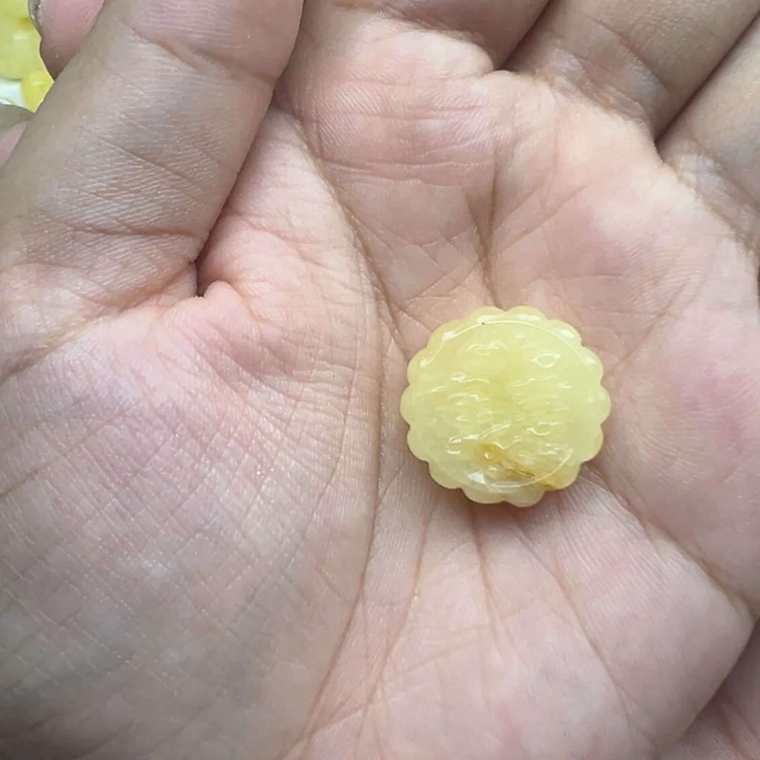 琥珀未镶嵌珠宝奇石月饼打孔不退换
