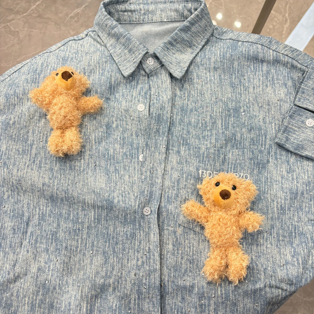 【YU·PP】（130）小众秀场爆闪闪玩偶熊小香牛仔衬衫外套（P0276）