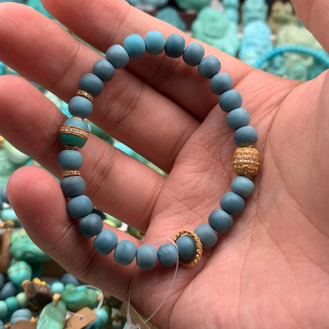 18K金镶嵌绿松石手链