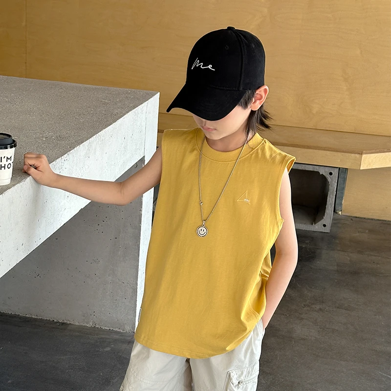 童装男童背心2025新款儿童夏季男孩无袖t恤夏装中大童夏款休闲潮T