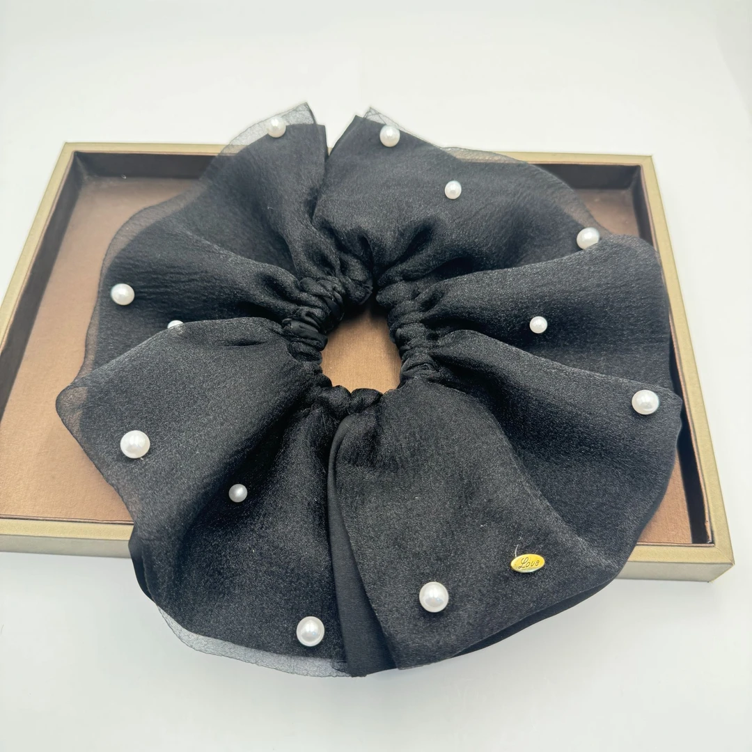 561新款发发圈飞盘大肠圈发圈发绳皮筋丸子头扎皮筋头饰头绳黑色