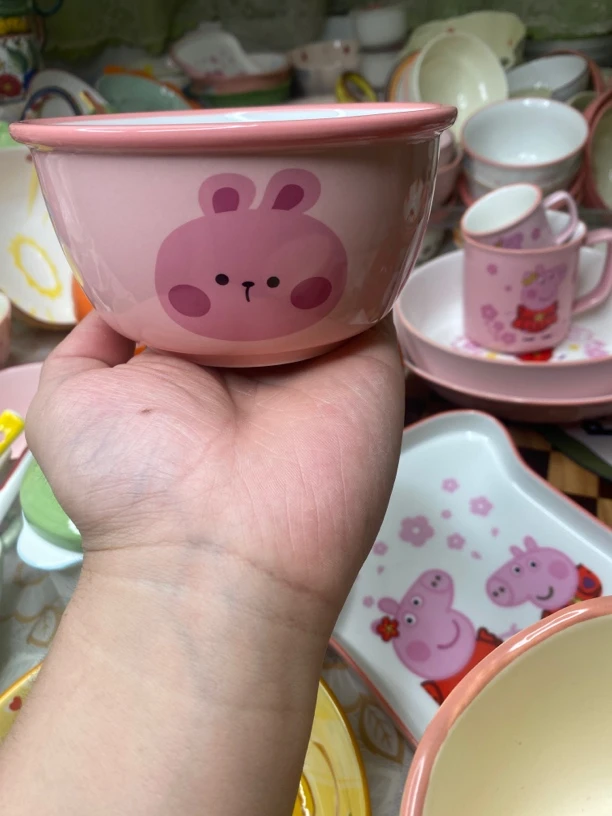 家用高颜值卡通陶瓷碗具含米饭碗沙拉碗等适合一人食