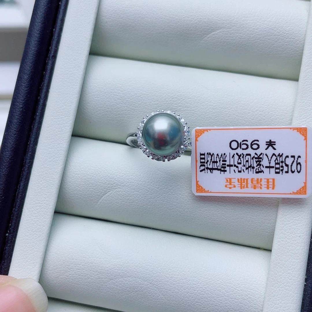 银S925镶嵌海水珍珠戒指w27