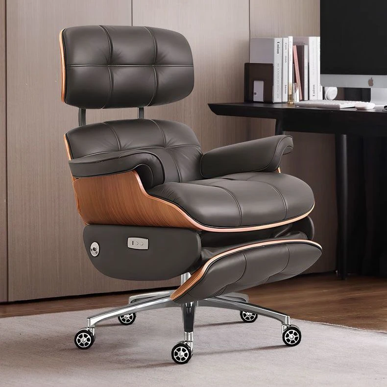 伊姆斯电动豪华老板椅家用电脑椅超纤可躺办公椅舒适久坐躺椅午睡