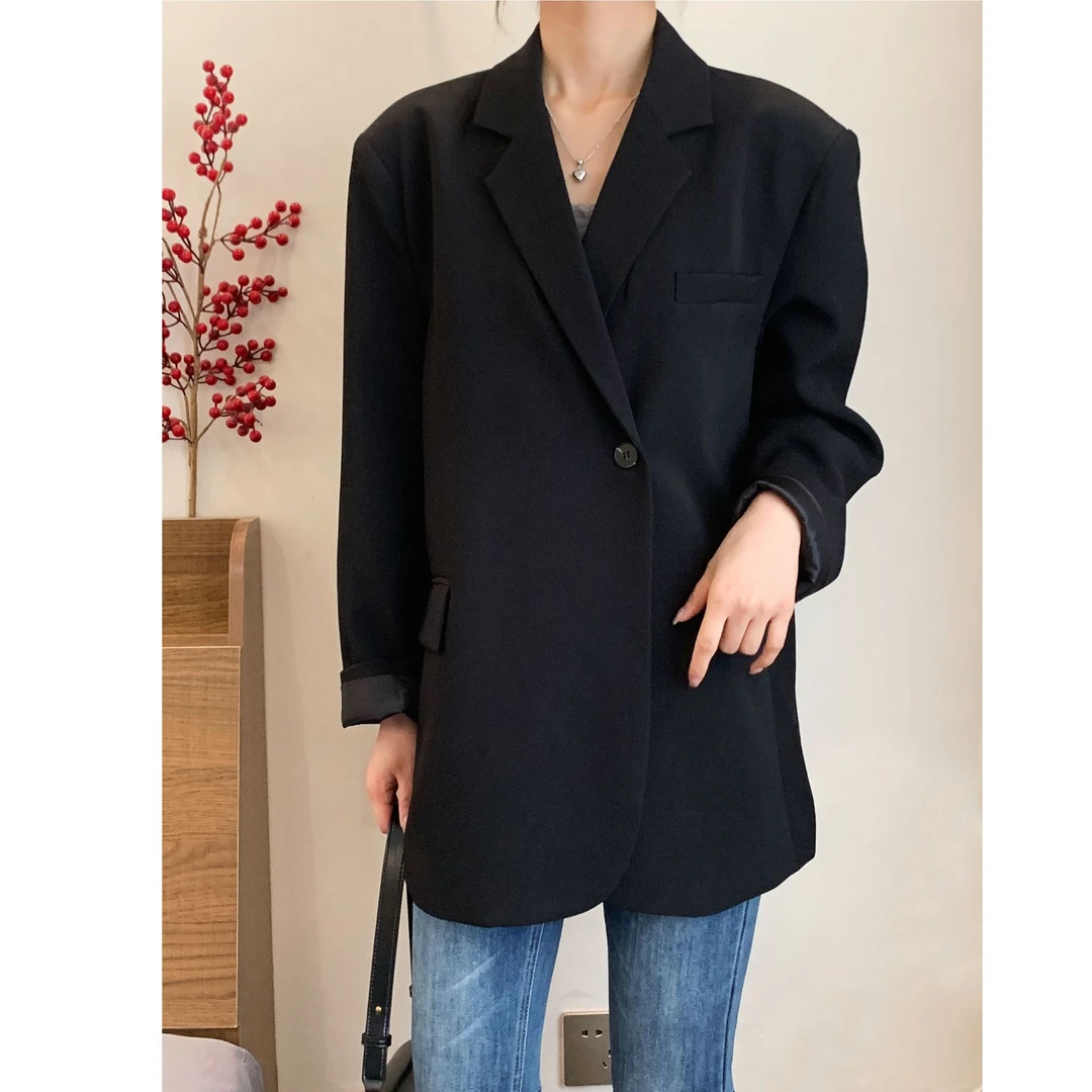 【赵瘦子】「廓形西装」宽松韩版休闲男友风外套女春秋春季百搭气质