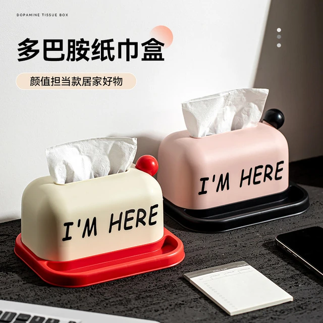 多巴胺客厅纸巾盒餐桌抽纸盒高颜值家用可爱圣诞风创意桌面收纳盒