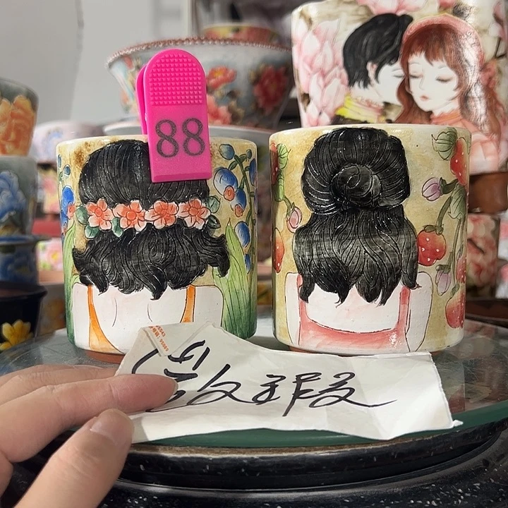 景德镇手绘花盆 满38包邮