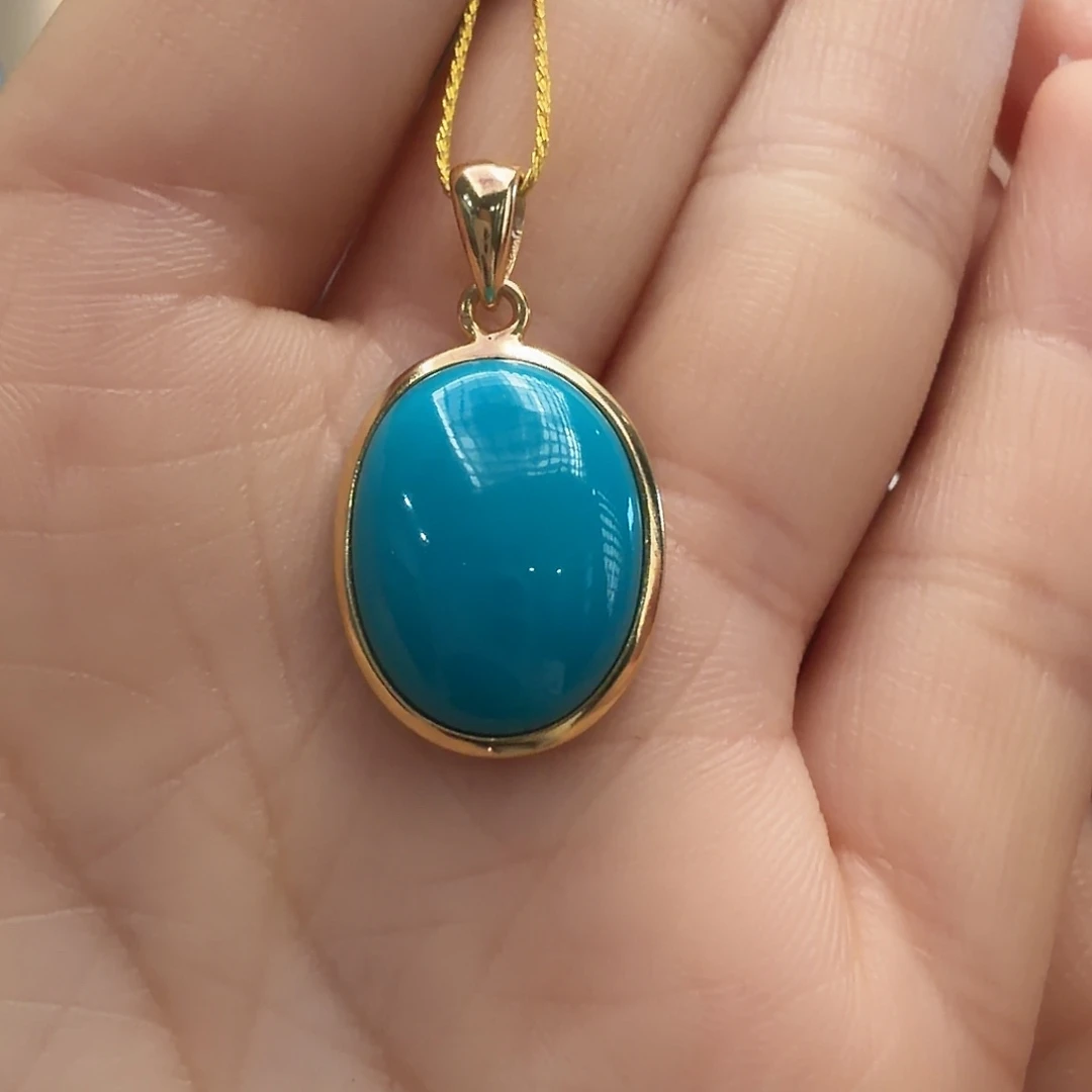 绿松石银S925镶嵌颈饰