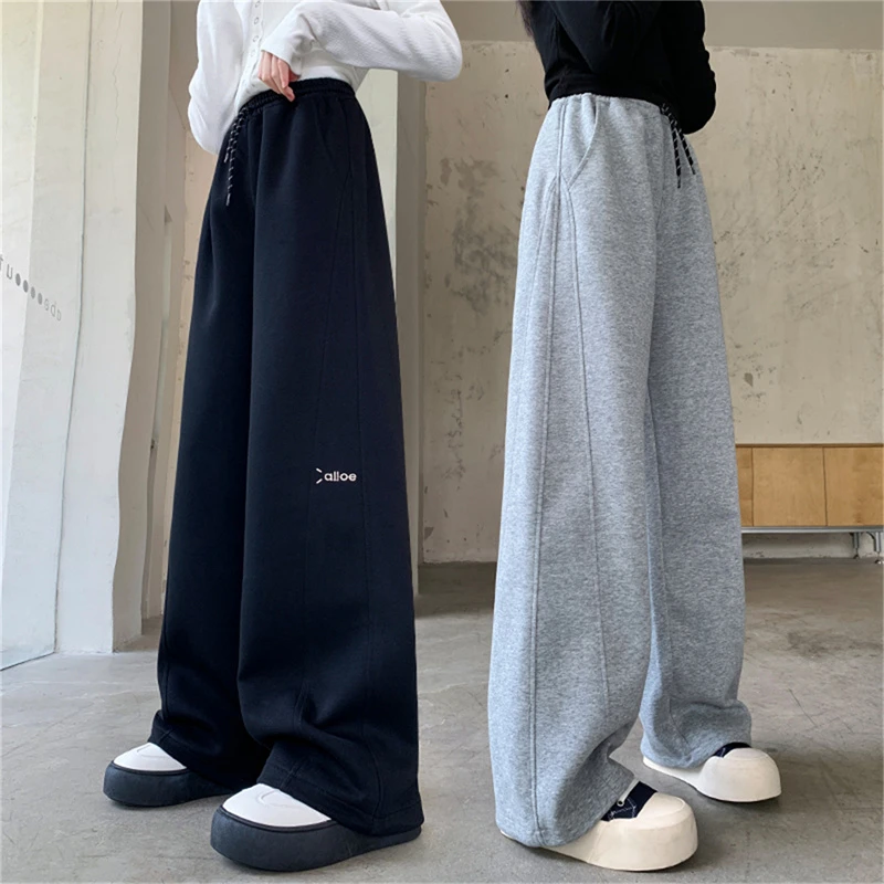 女童裤子儿童秋季运动裤2025新款春秋阔腿女大童秋装直筒休闲卫裤