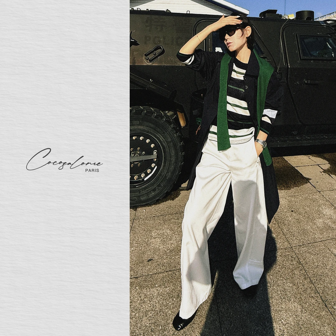 韩彬彬"小锥裤"裸感婴肌触感铆钉排列显瘦秋装出游弯刀裤2399-6