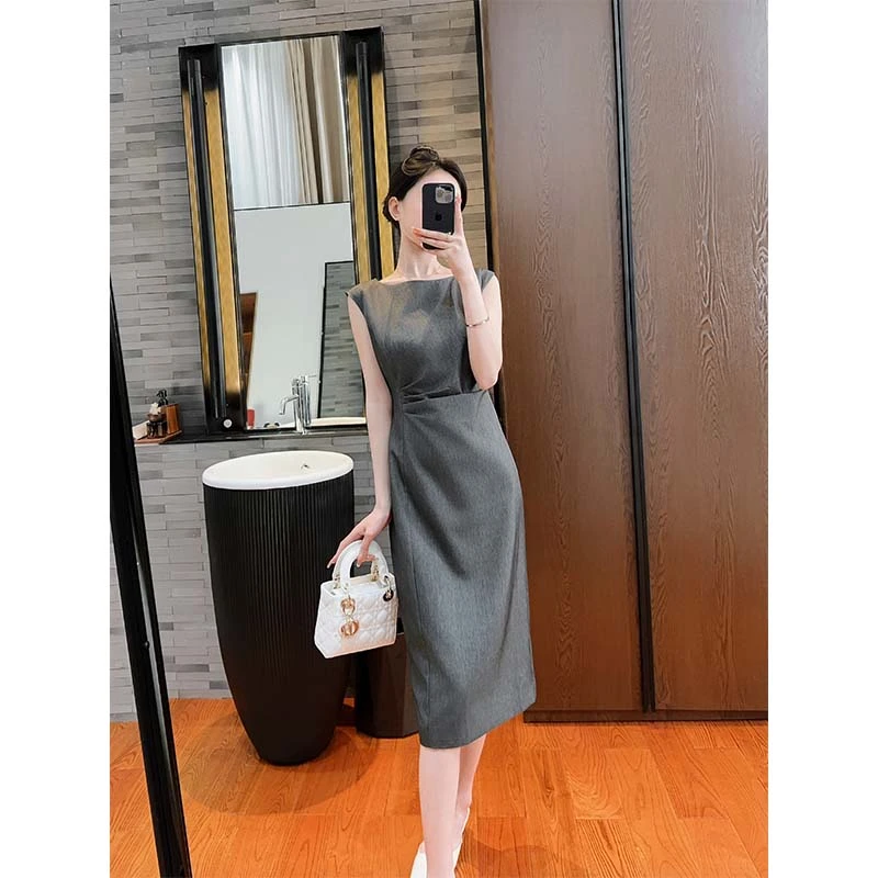 （周哥甄选）灰色连衣裙-42333