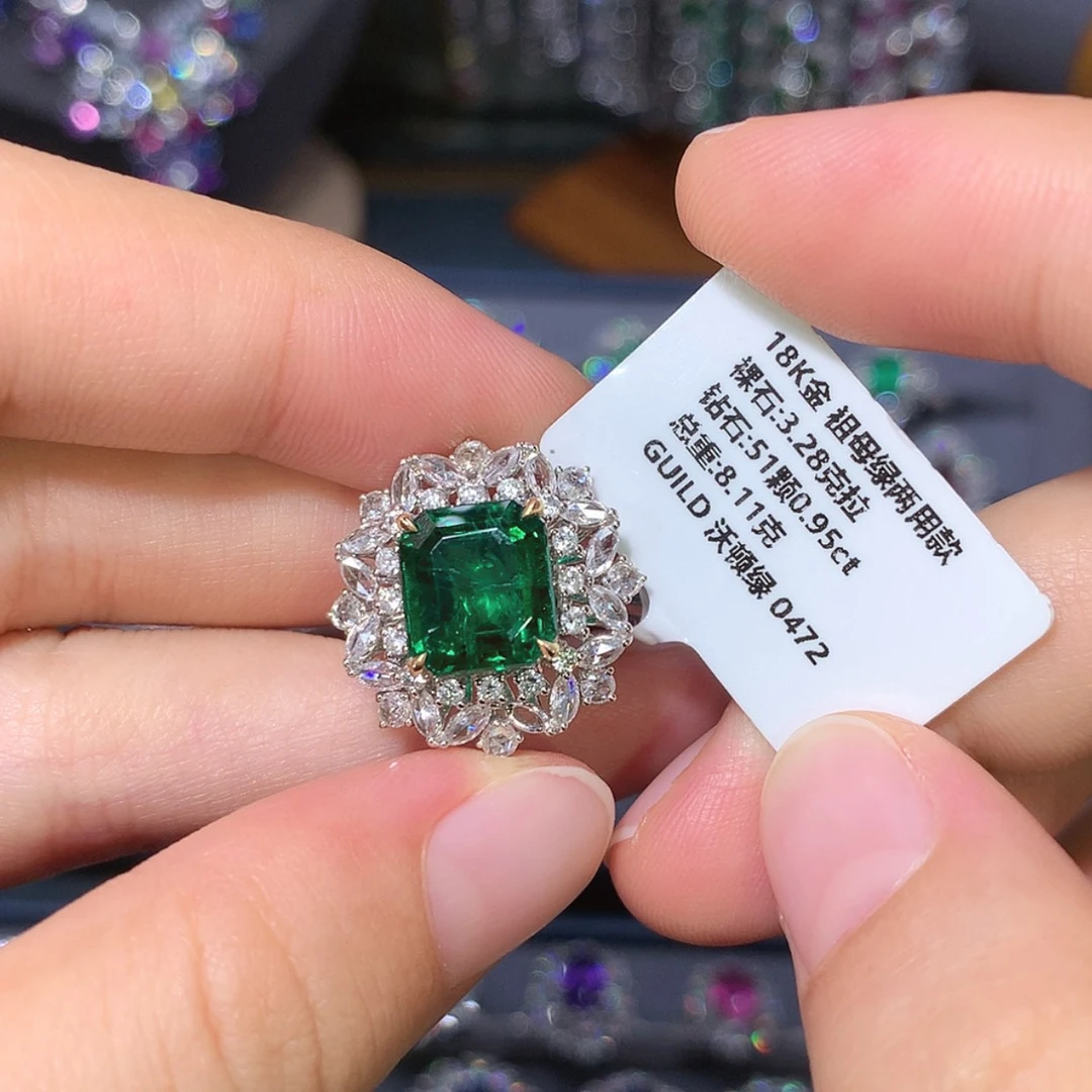 【闪购商品】戒指18K金镶嵌祖母绿
