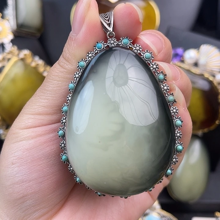 琥珀银S925镶嵌裸石