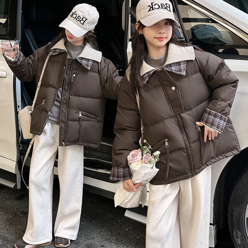 童装冬装女童棉服冬季儿童棉袄6岁12岁15岁洋气女孩棉衣外套秋冬