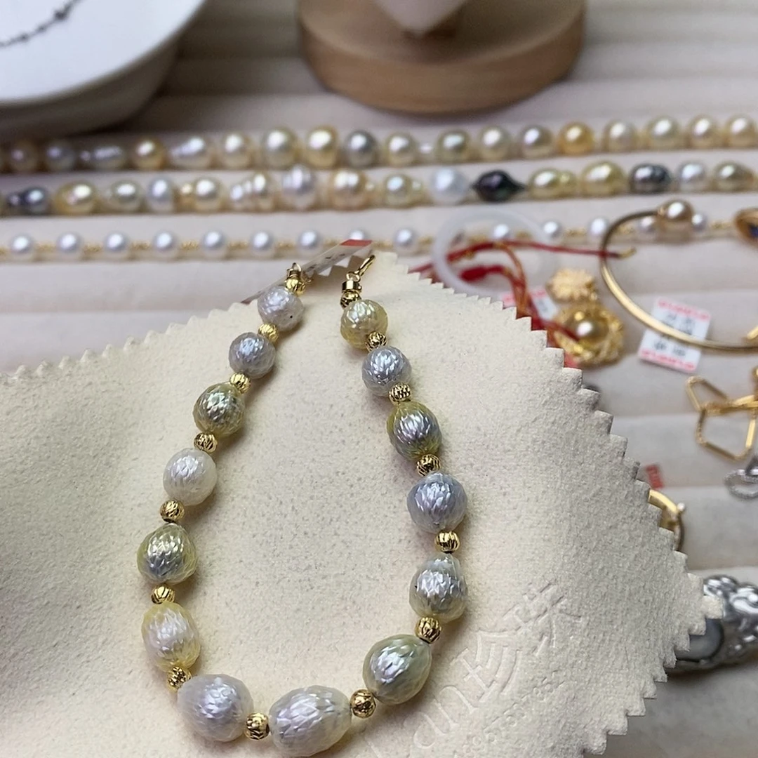 海水珍珠手绳银S925镶嵌