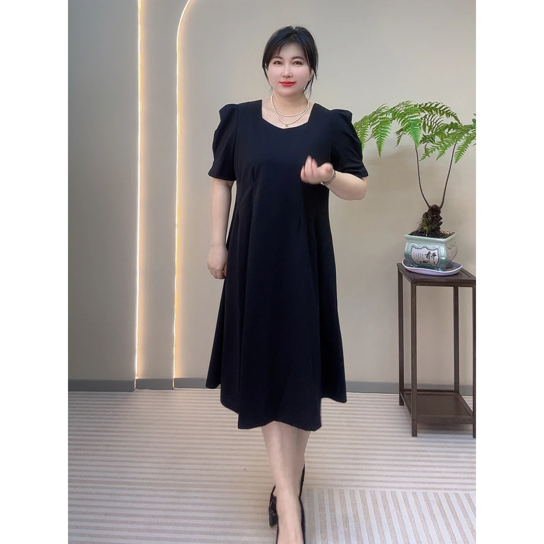 【夏季新款】D大码连衣裙606小黑裙显瘦气质时尚百搭高级休闲长短款