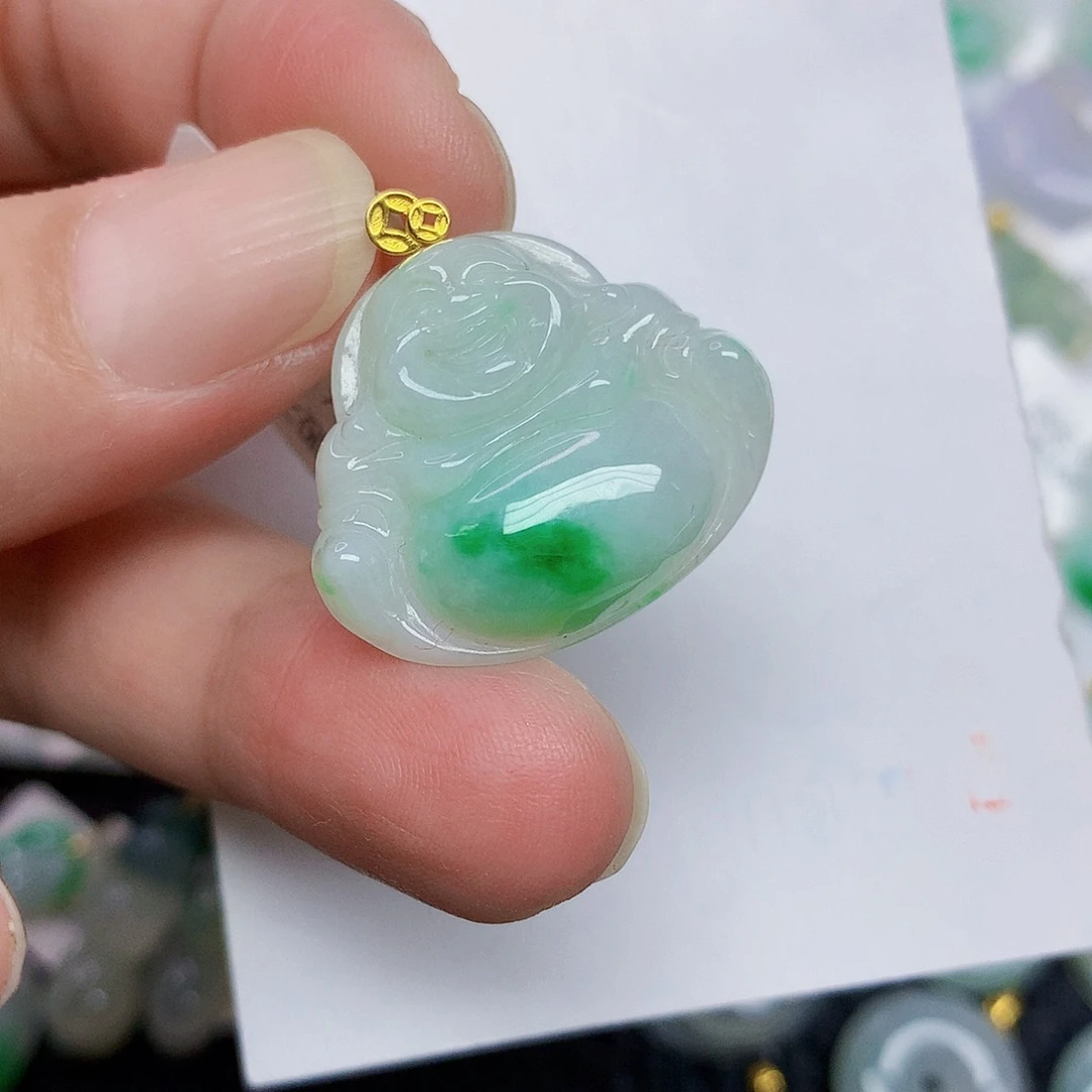 翡翠18K金镶嵌颈饰367996