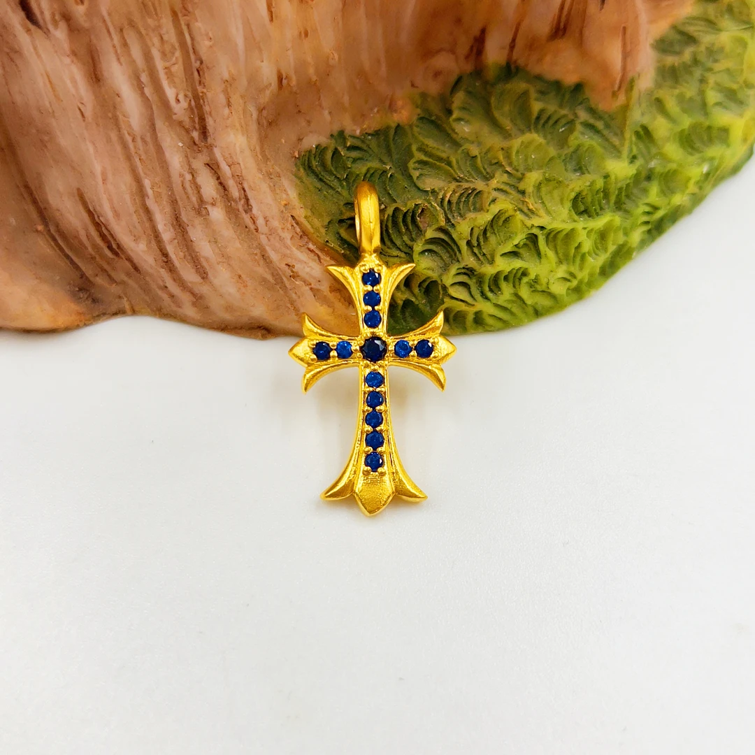 足金999 镶嵌 克罗十字架吊坠（多样性发一件） 5G黄金A1