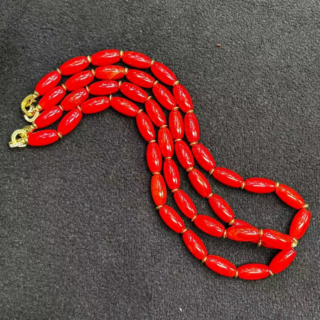 S7161卡10x20左右-赤桖金龙龙桖玉玛瑙红项链-多样性发货只发一件