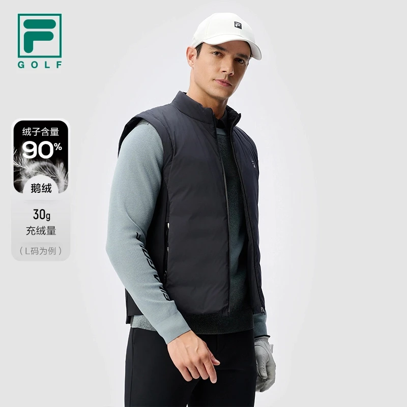 Fila/斐乐羽绒服马甲【鹅绒90%】男士亲肤舒适保暖加厚A11M445911F