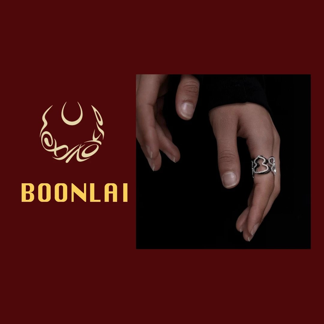 铜合金莫桑石戒指 Boonlai 镶钻多层镂空葫芦戒指1326