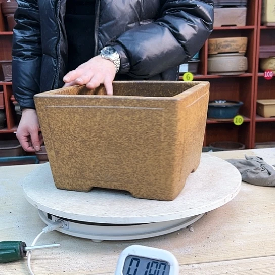 红陶红***光紫砂花盆中香薰装饰