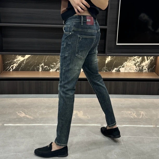 7205-秋季高品质男士时尚欧货修身小脚牛仔裤休闲百搭