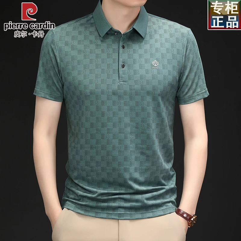 皮尔卡丹夏季Polo衫透气抗皱商务短袖t恤时尚半袖男薄款翻领上衣