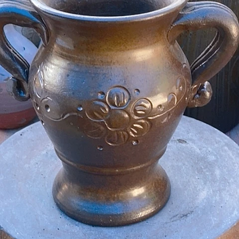 紫砂花盆口13.5高度20手工随机一个瑕疵