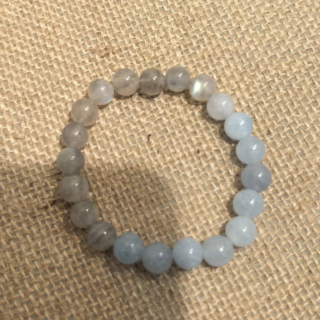 F467灰蓝色月亮的光石石手链